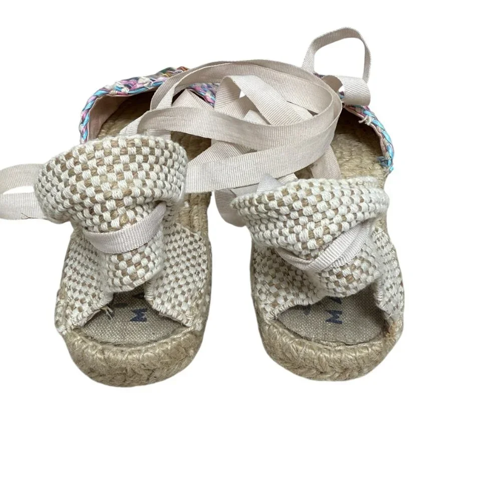 Manebi Yute Tie Raffia Espadrille Women's Sandals size 7.5